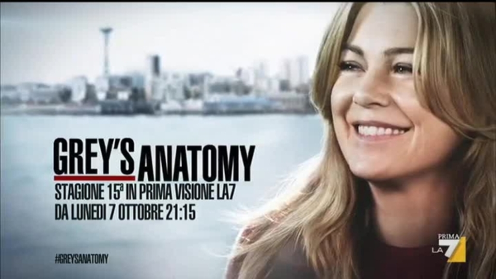 Grey's Anatomy, dal 7 Ottobre in Prima Visione LA7, la 15a Stagione anche  on demand