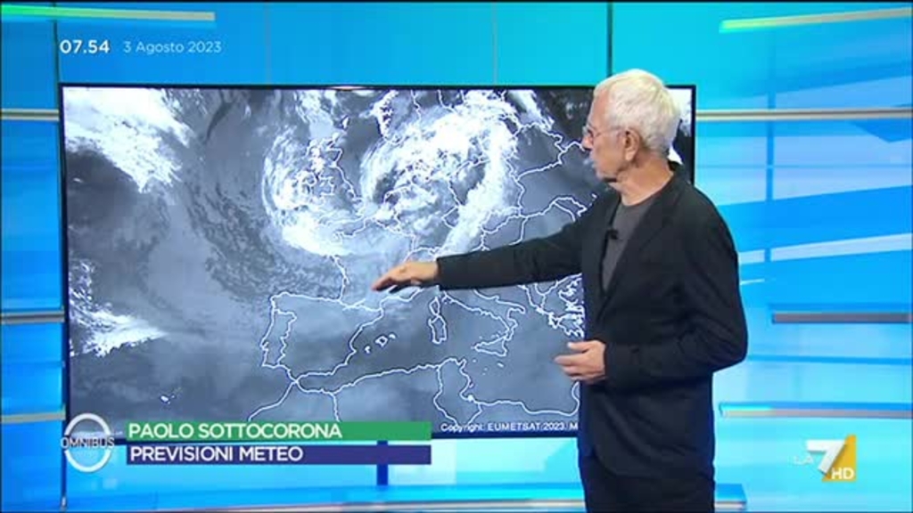 Le previsioni meteo di Paolo Sottocorona del 3/8/2023 Le previsioni meteo di Paolo Sottocorona del 3/8/2023