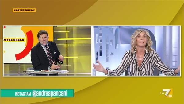Gli auguri di Andrea Pancani a Myrta Merlino per i 10 anni de L'Aria