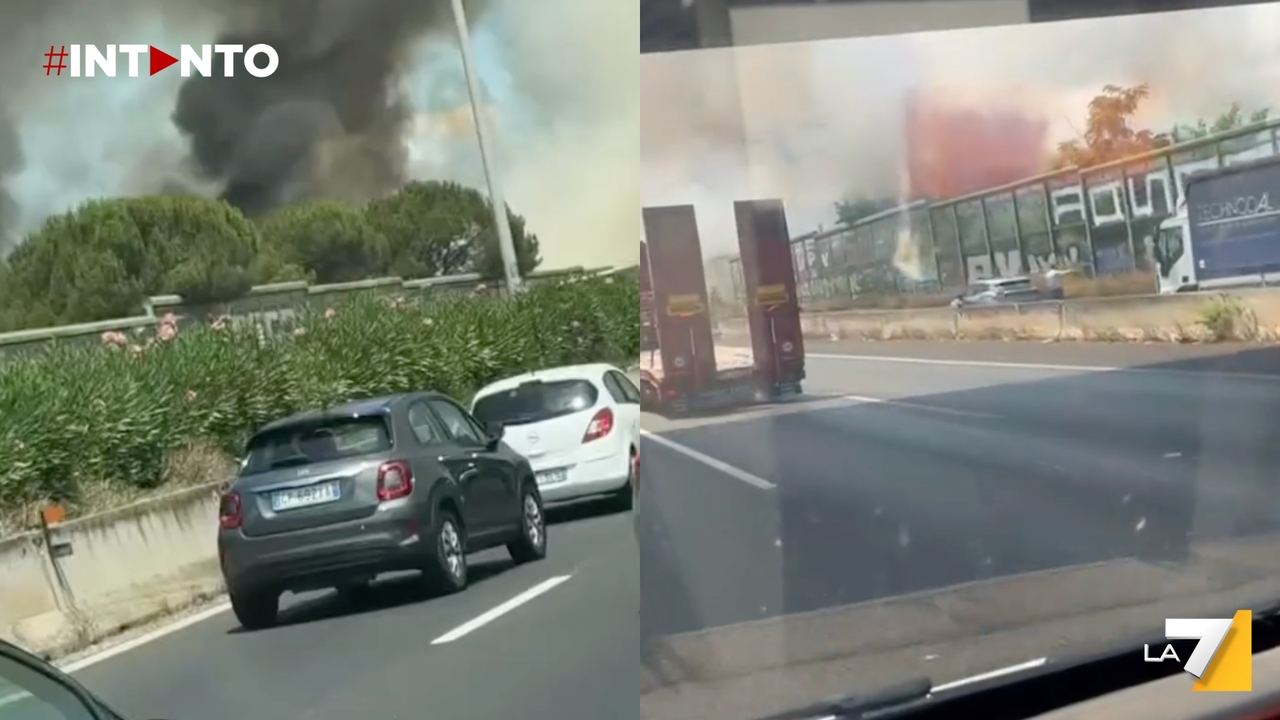 Incendio a Cinecittà Est Roma, il video