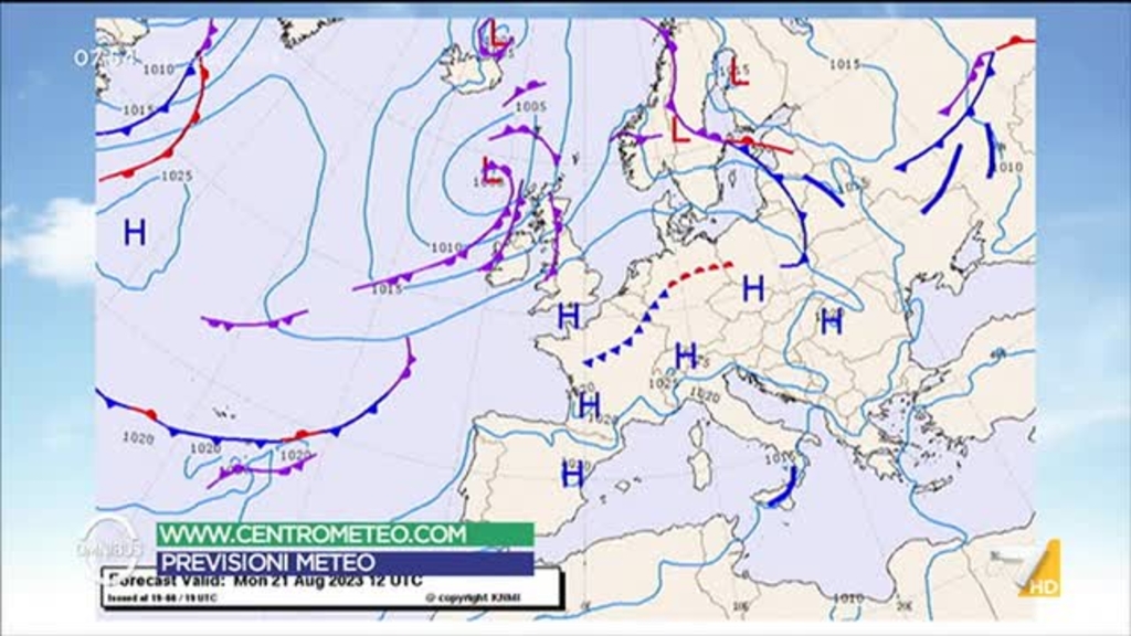 Le previsioni meteo di Paolo Sottocorona del 7/8/2023 Le previsioni meteo di Paolo Sottocorona del 7/8/2023