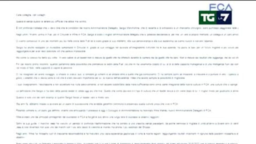 Marchionne, Elkann scrive ai dipendenti: 'Non tornerà ...
